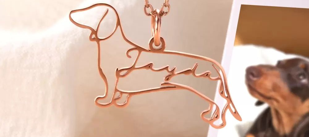 Keep Your Furry Friend Close to Your Heart with Our Custom Dog Silhouette Necklace - United Bracelets