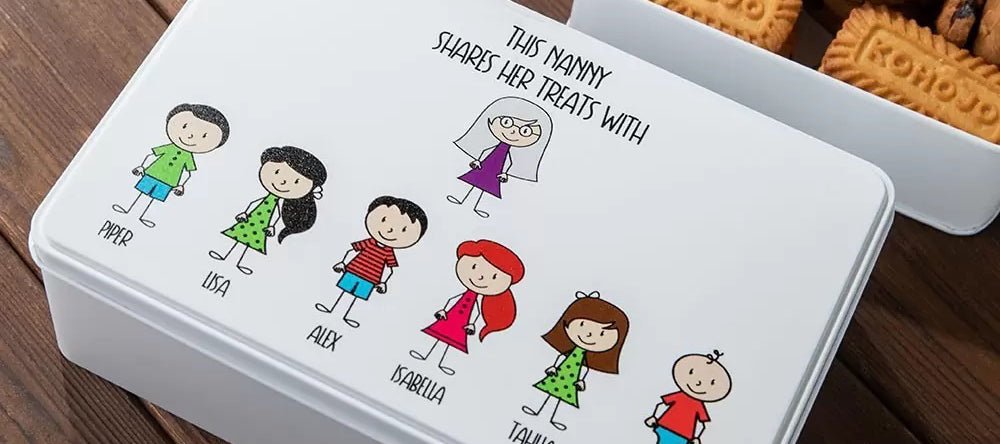 Personalised Cartoon Biscuit Tin: The Perfect Gift for Grandma - United Bracelets