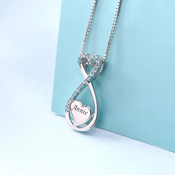 Engraved Heart Infinity Name Necklace