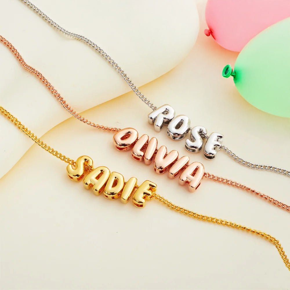 3D Balloon Name Necklace - United Bracelets