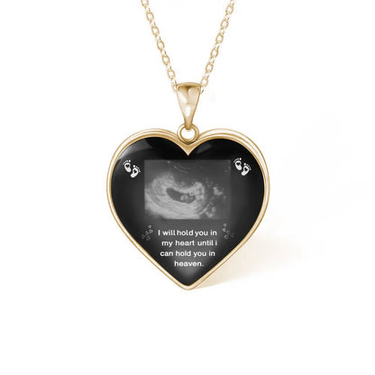 Baby Remembrance Necklace with Heart Shaped Ultrasound Image - United Bracelets