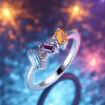Baguette Birthstone Ring with Accents - United Bracelets