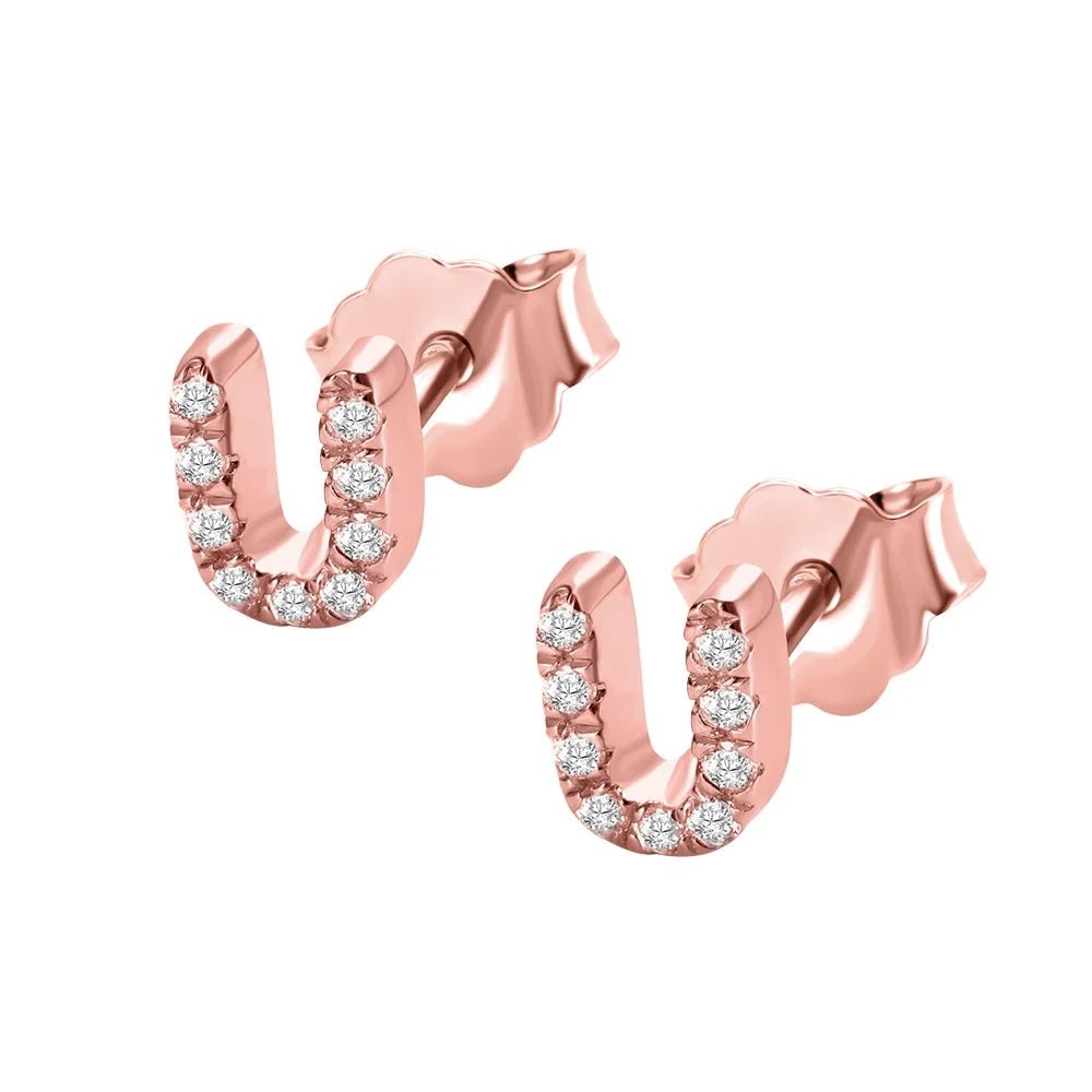 Birthstone Initial Stud Earrings - United Bracelets