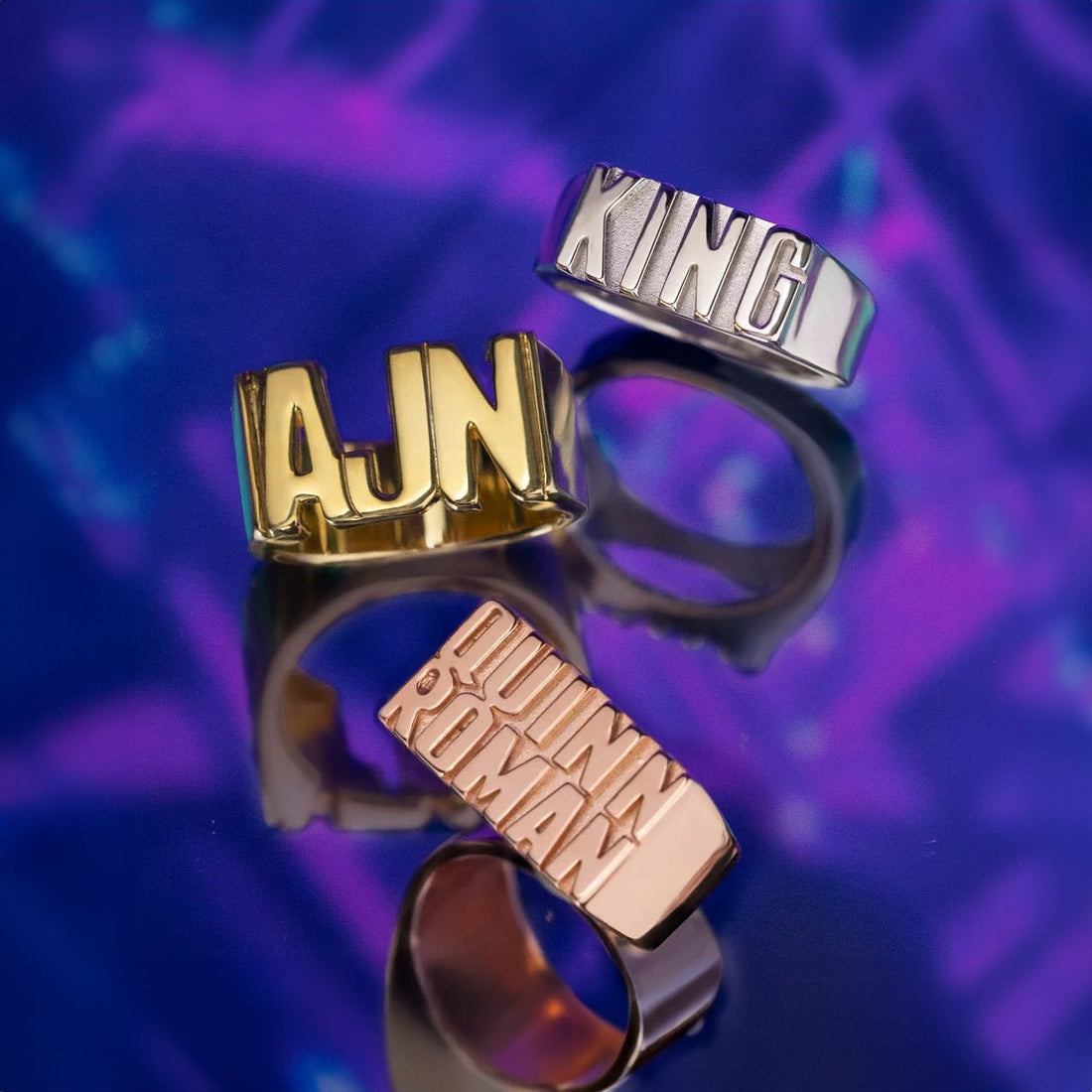 Block Letter Name Ring - United Bracelets