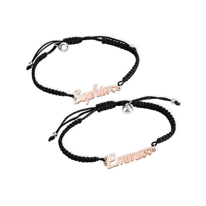 Braided Name Bracelet Set of 2 for Couples - United Bracelets