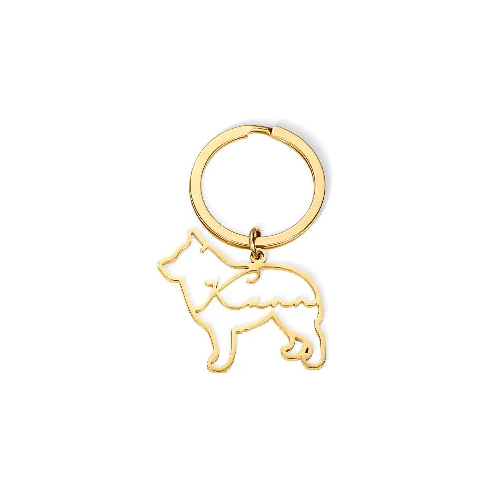 Custom Dog Silhouette Keychain - United Bracelets