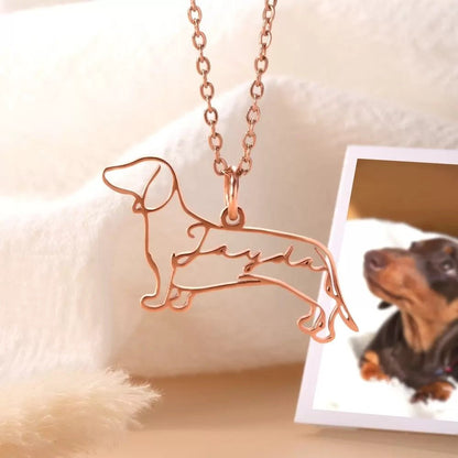 Custom Dog Silhouette Necklace - United Bracelets