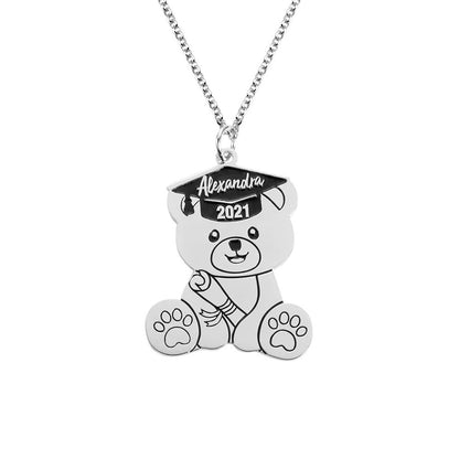 Custom Graduation Bear Necklace - United Bracelets