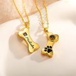 Dog Bone & Pawprint Projection Necklace - United Bracelets