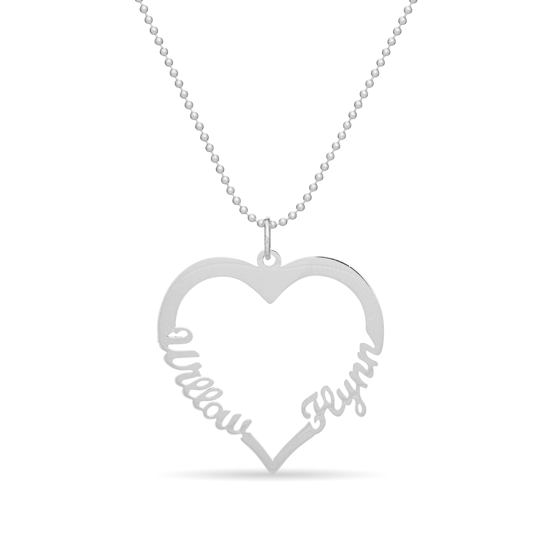 Double Name Heart Necklace - United Bracelets