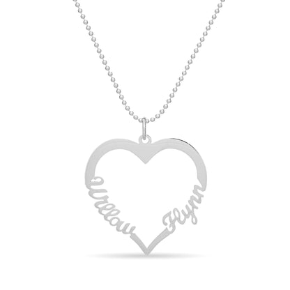 Double Name Heart Necklace - United Bracelets