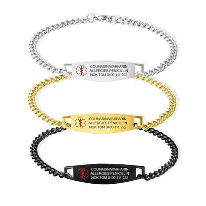 Double Sided Medical Alert Bracelet - United Bracelets