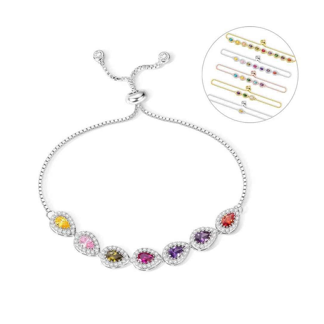 Drop Shaped Birthstone Bracelet - United Bracelets