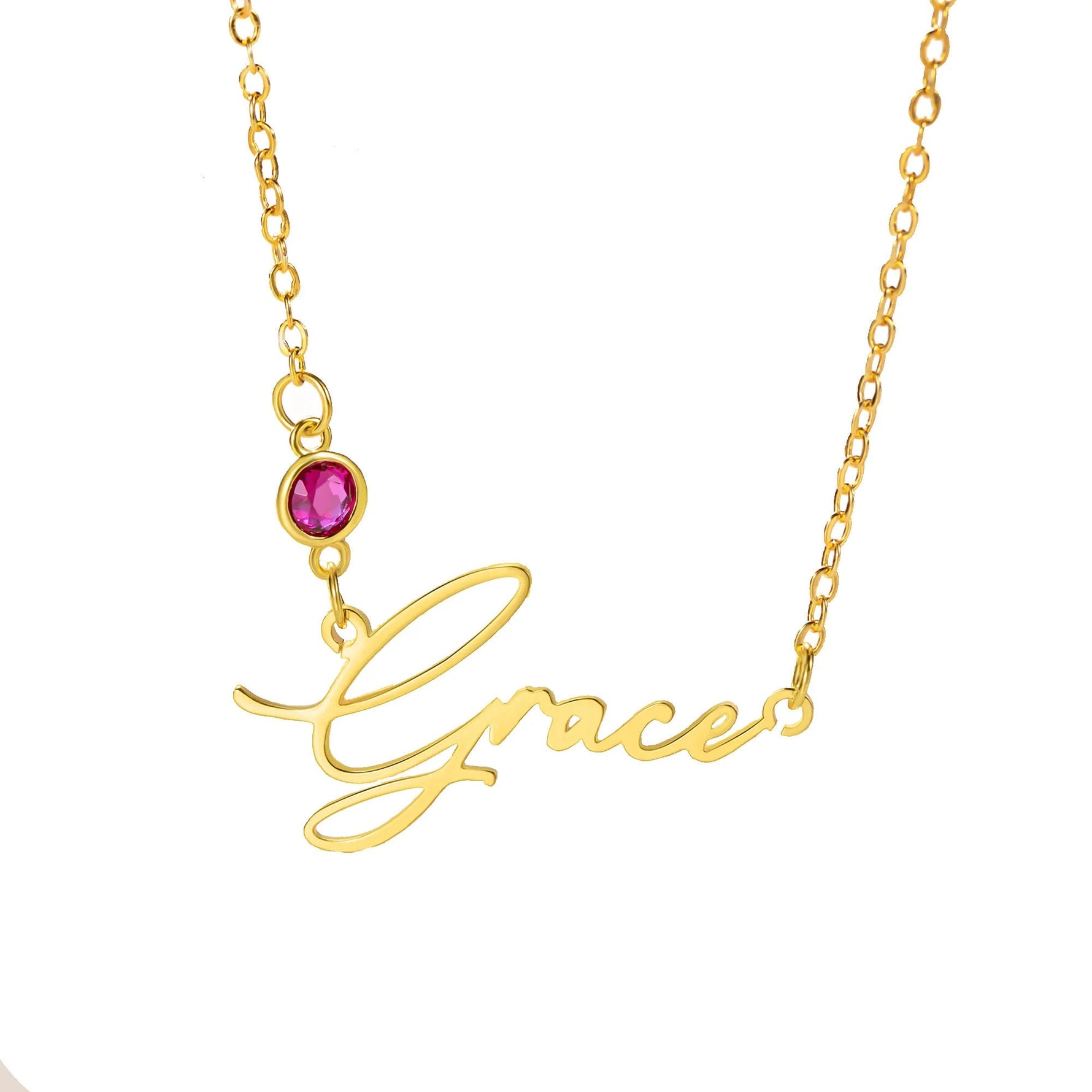Elegant Birthstone Name Necklace - United Bracelets