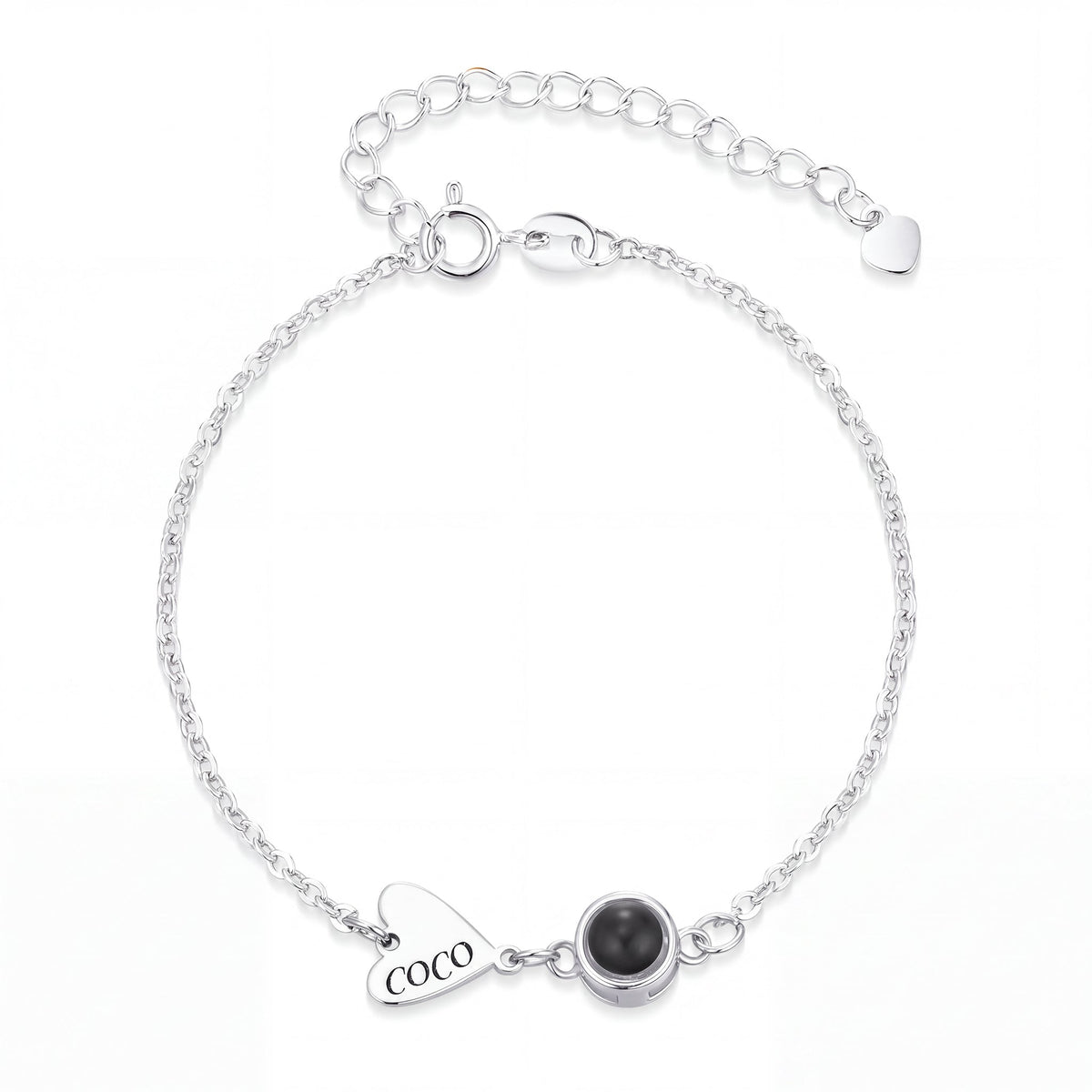 Engraved Heart Projection Bracelet - United Bracelets