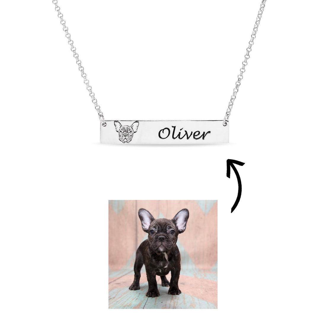 Engraved Pet Bar Necklace - United Bracelets