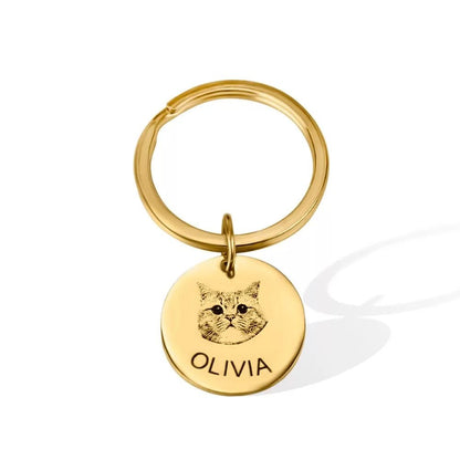 Engraved Pet Photo Pendant Keyring - United Bracelets