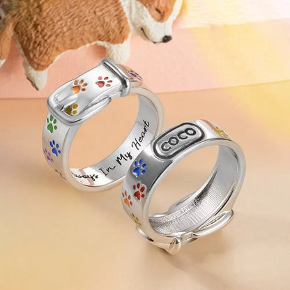 Engraved Rainbow Pet Collar Ring - United Bracelets