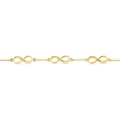 Engraved Triple Infinity Bracelet - United Bracelets