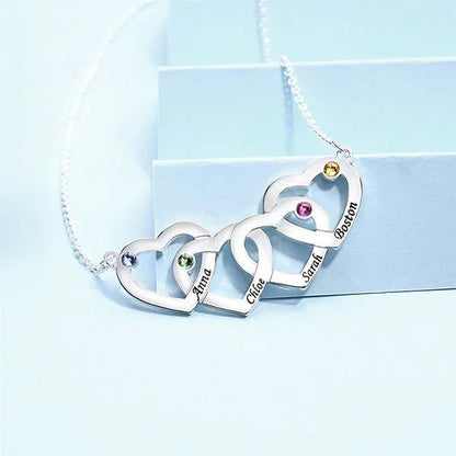 Four Heart Name Necklace - United Bracelets