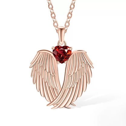 Guardian Angel Necklace with Custom Birthstone - United Bracelets