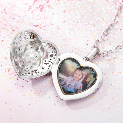 Heart Shaped Photo Locket with Unicorn Pendant - United Bracelets