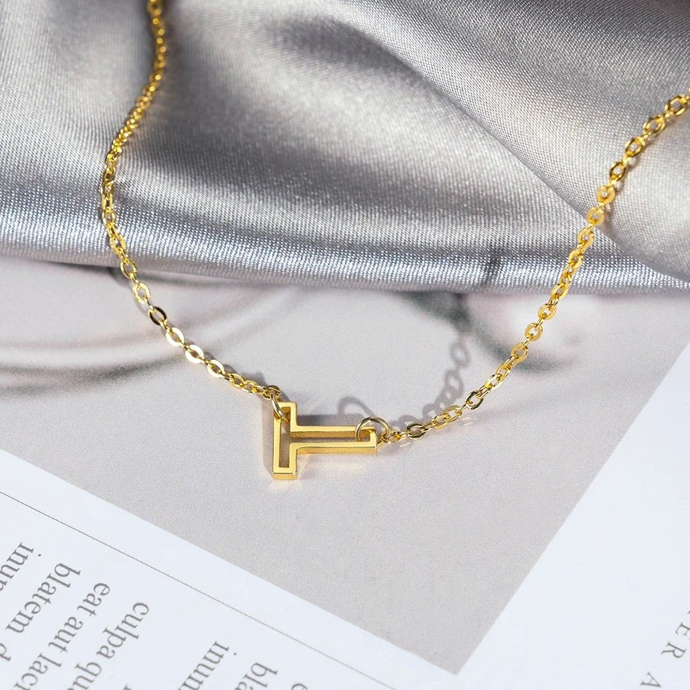 Hollow Initial Necklace - United Bracelets