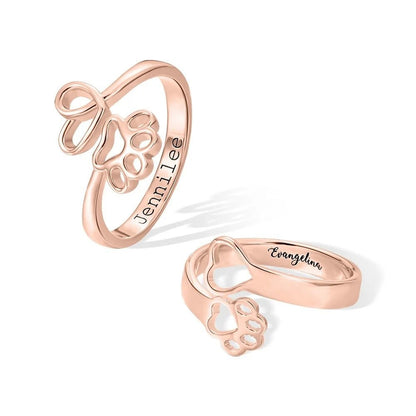 Hugging Paw Ring with Love Heart - United Bracelets