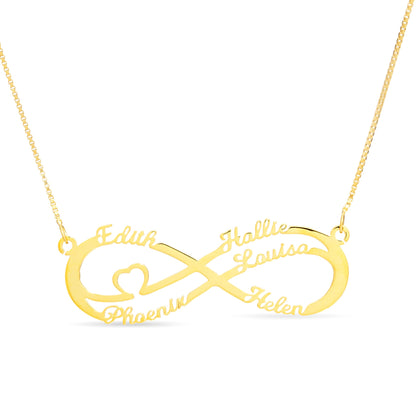 Infinity Name Necklace - 5 Names - United Bracelets