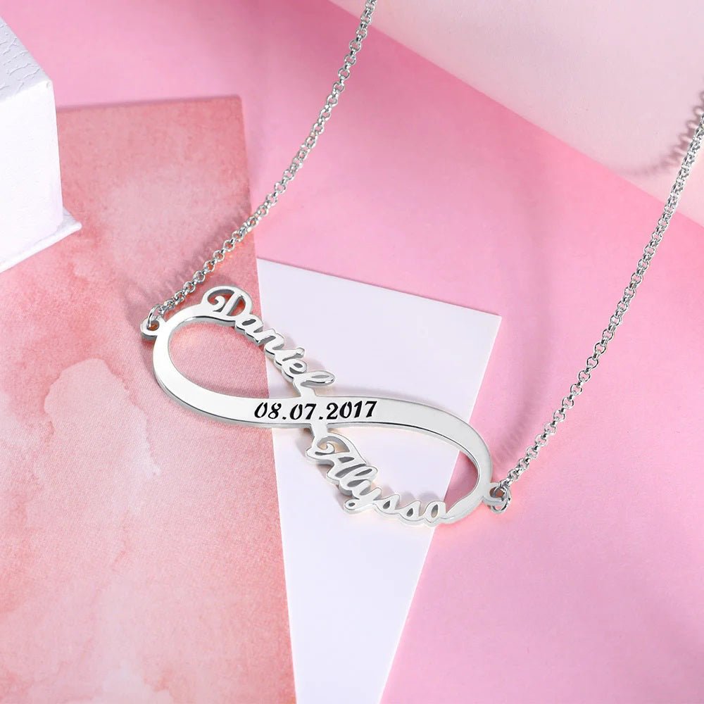 Infinity Name Necklace with Date - United Bracelets