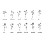 Intertwined Birth Flower Tattoo Digital Design - 3 Names - United Bracelets