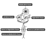 Intertwined Birth Flower Tattoo Digital Design - 3 Names - United Bracelets