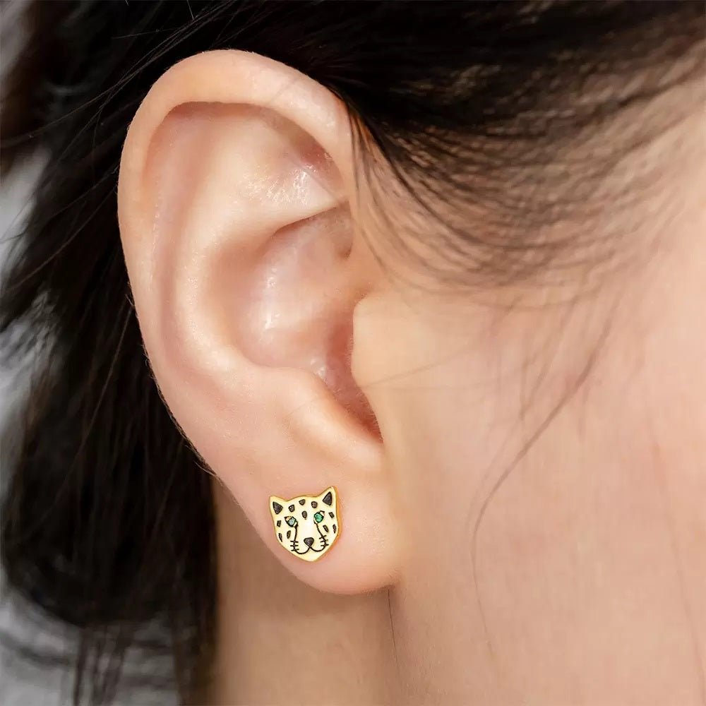 Leopard Face Stud Earrings - United Bracelets