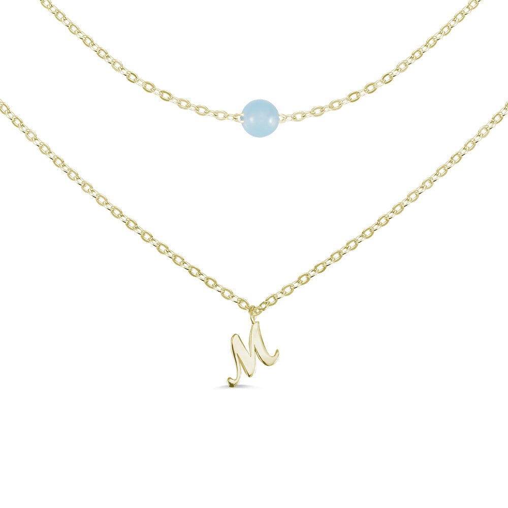 Moonstone Initial Name Necklace - United Bracelets