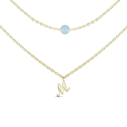 Moonstone Initial Name Necklace - United Bracelets