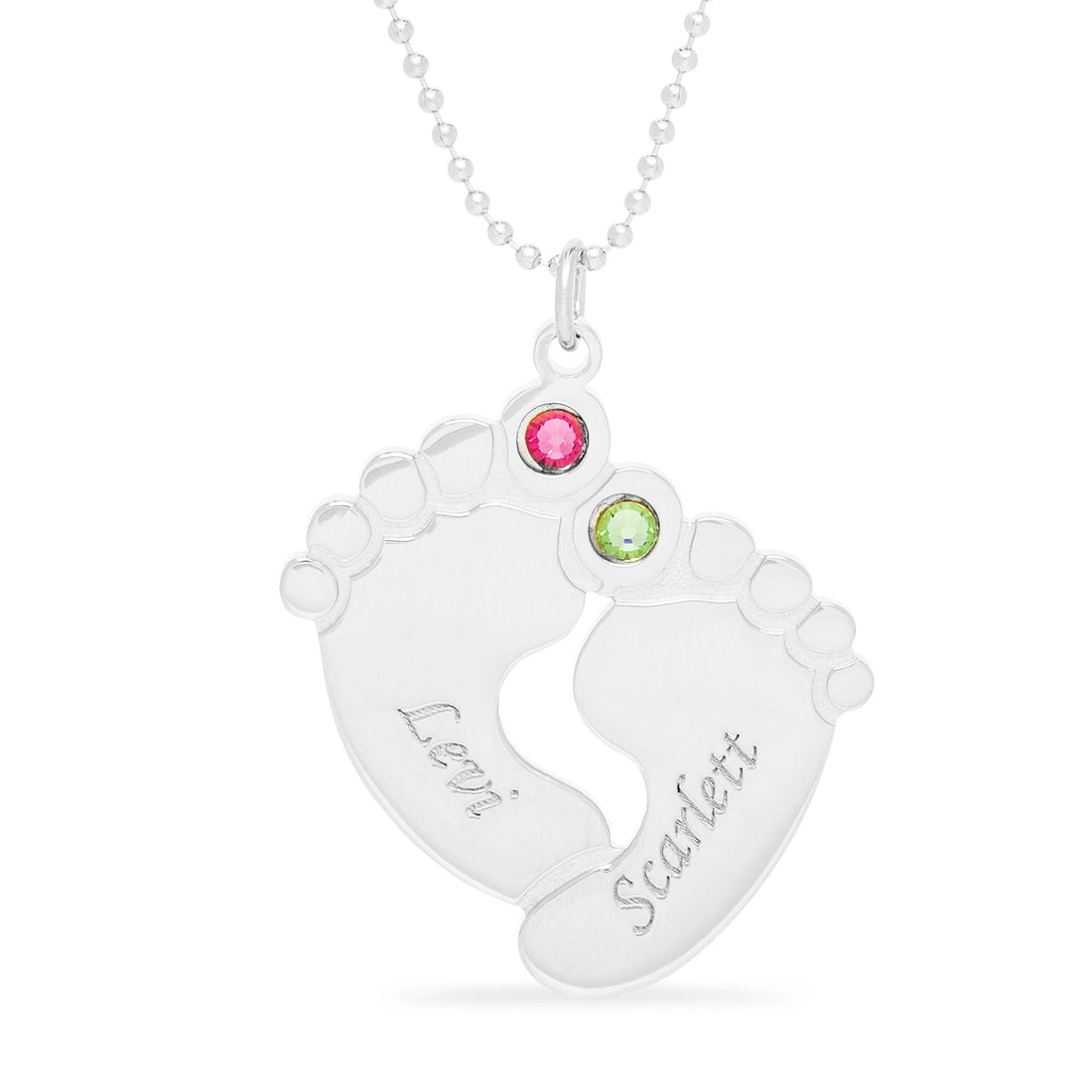 New Life Baby Feet Necklace - Two Names - United Bracelets