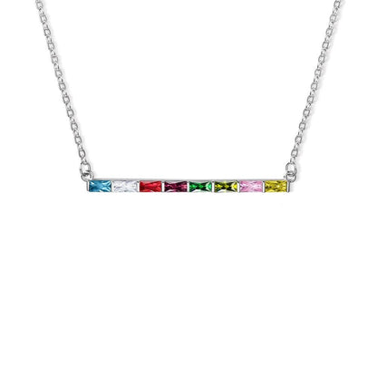 Personalised Baguette Birthstone Necklace - United Bracelets