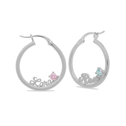 Personalised Birthstone Hoop Earrings - United Bracelets