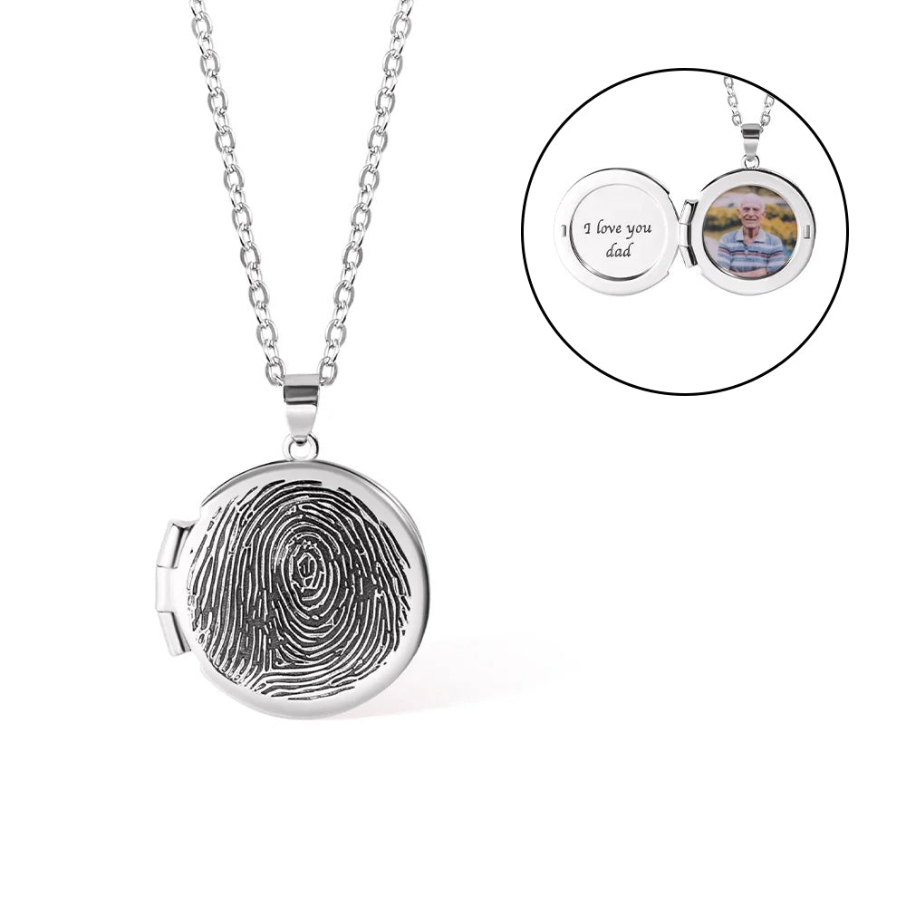 Personalised Fingerprint Locket with Photo - United Bracelets