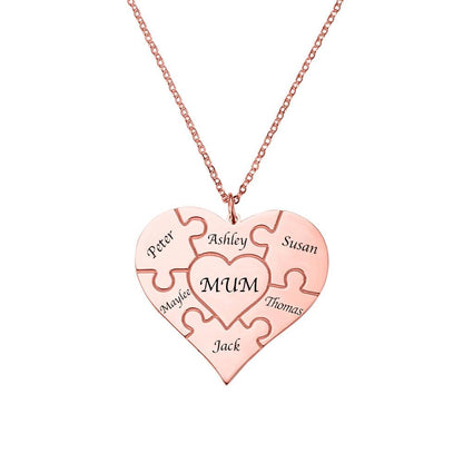 Personalised Heart Shaped Puzzle Necklace - United Bracelets