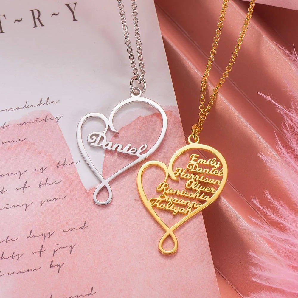 Personalised Hugging Heart Necklace - United Bracelets