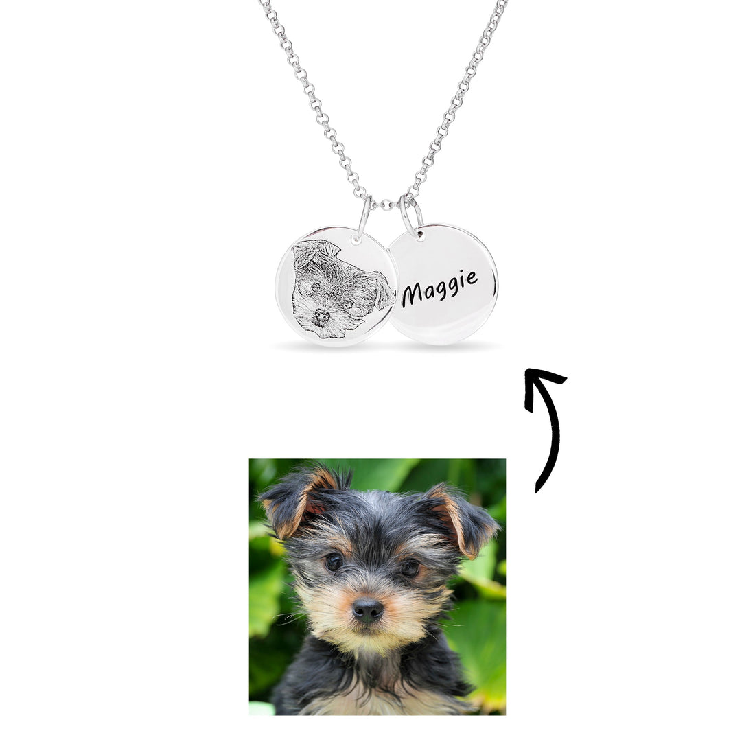 Personalised Pet Double Disc Necklace - United Bracelets