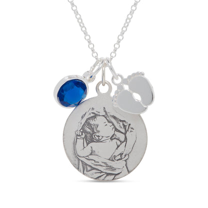 Photo Engraved Baby Feet Necklace - United Bracelets