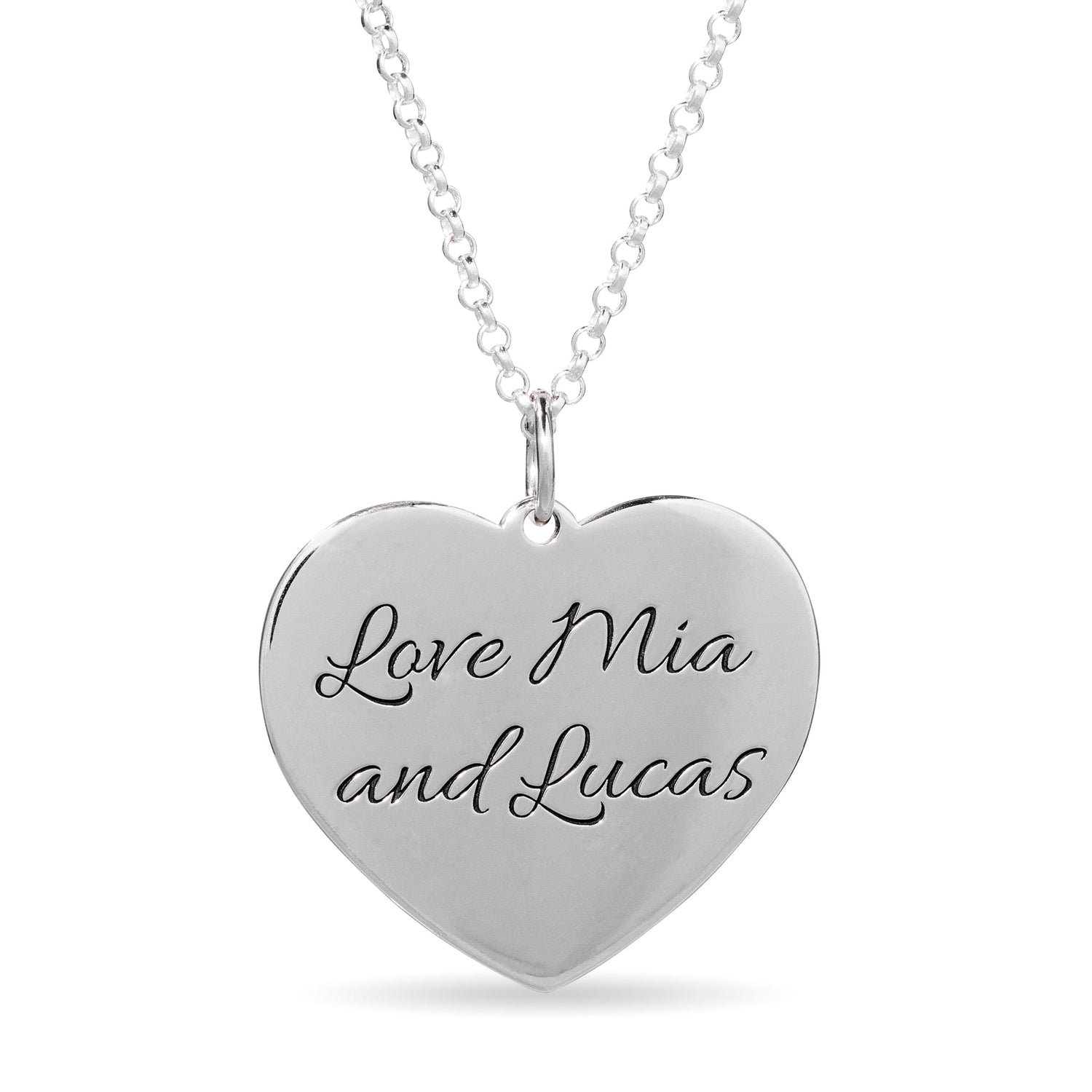 Photo Engraved Heart Necklace - United Bracelets