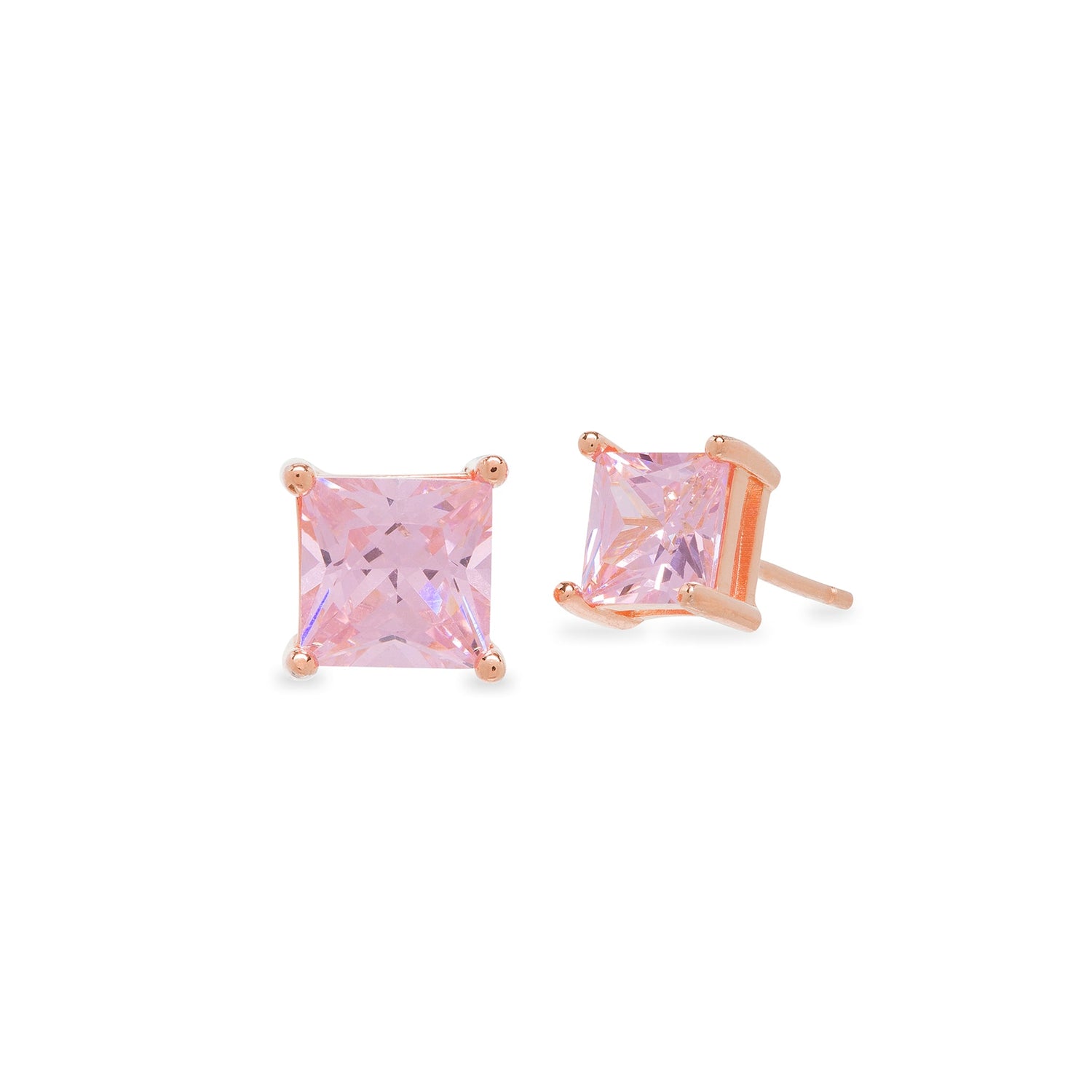 Princess Cut Birthstone Stud Earrings - United Bracelets