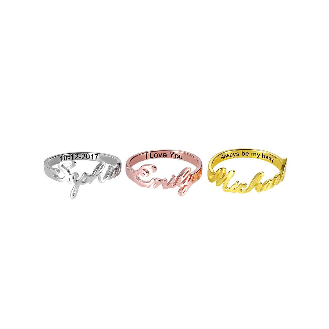 Script Name Ring - United Bracelets