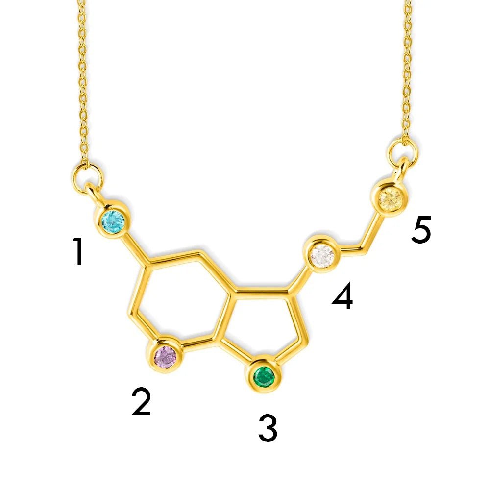 Serotonin Molecule Birthstone Necklace - United Bracelets