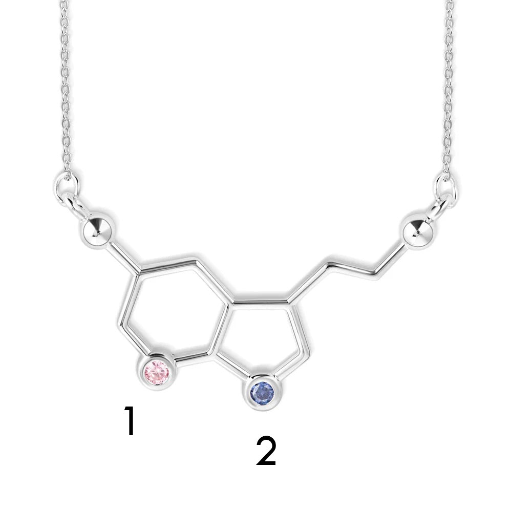 Serotonin Molecule Birthstone Necklace - United Bracelets