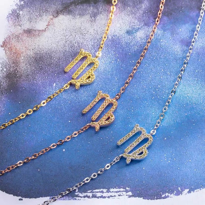 Sideways Zodiac Birthstone Necklace - United Bracelets