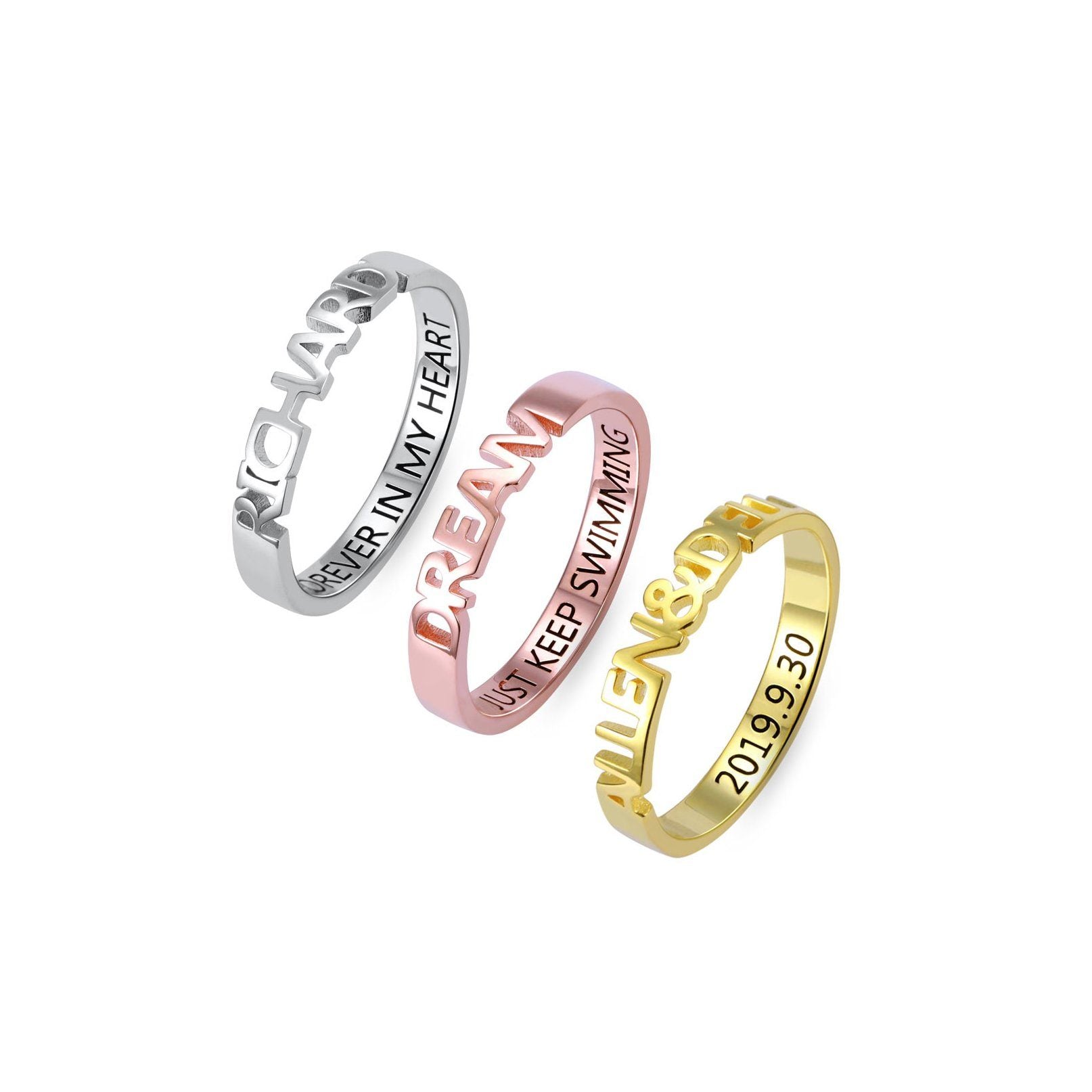 Stackable Name Rings – United Bracelets